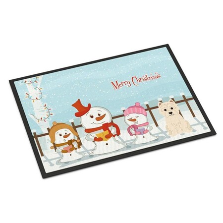 Carolines Treasures Merry Christmas Carolers Westie Indoor or Outdoor Mat, 18 x 0.25 x 27 in. BB2373MAT